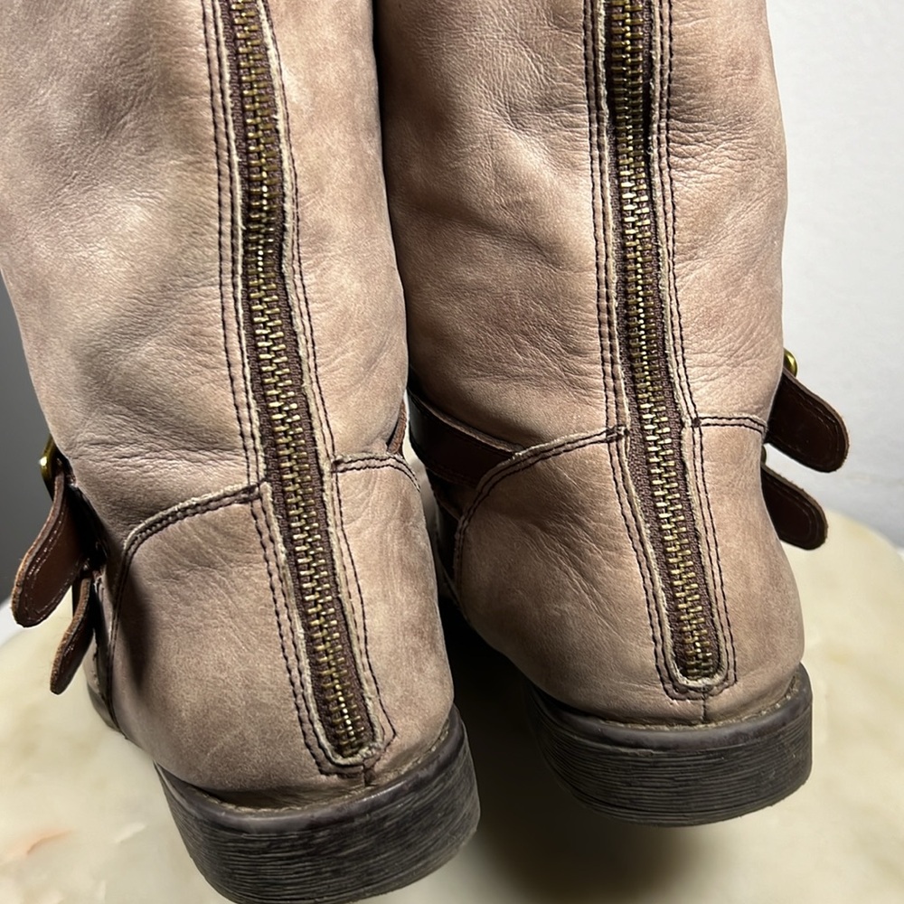 Montana Gavyn Size Grey Leather Riding Boots Sz 8 - Picture 8 of 13